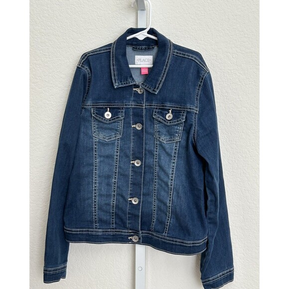 Childrens Place Girls Blue Denim Jean‎ Jacket  Size 10/13 L - Picture 3 of 7
